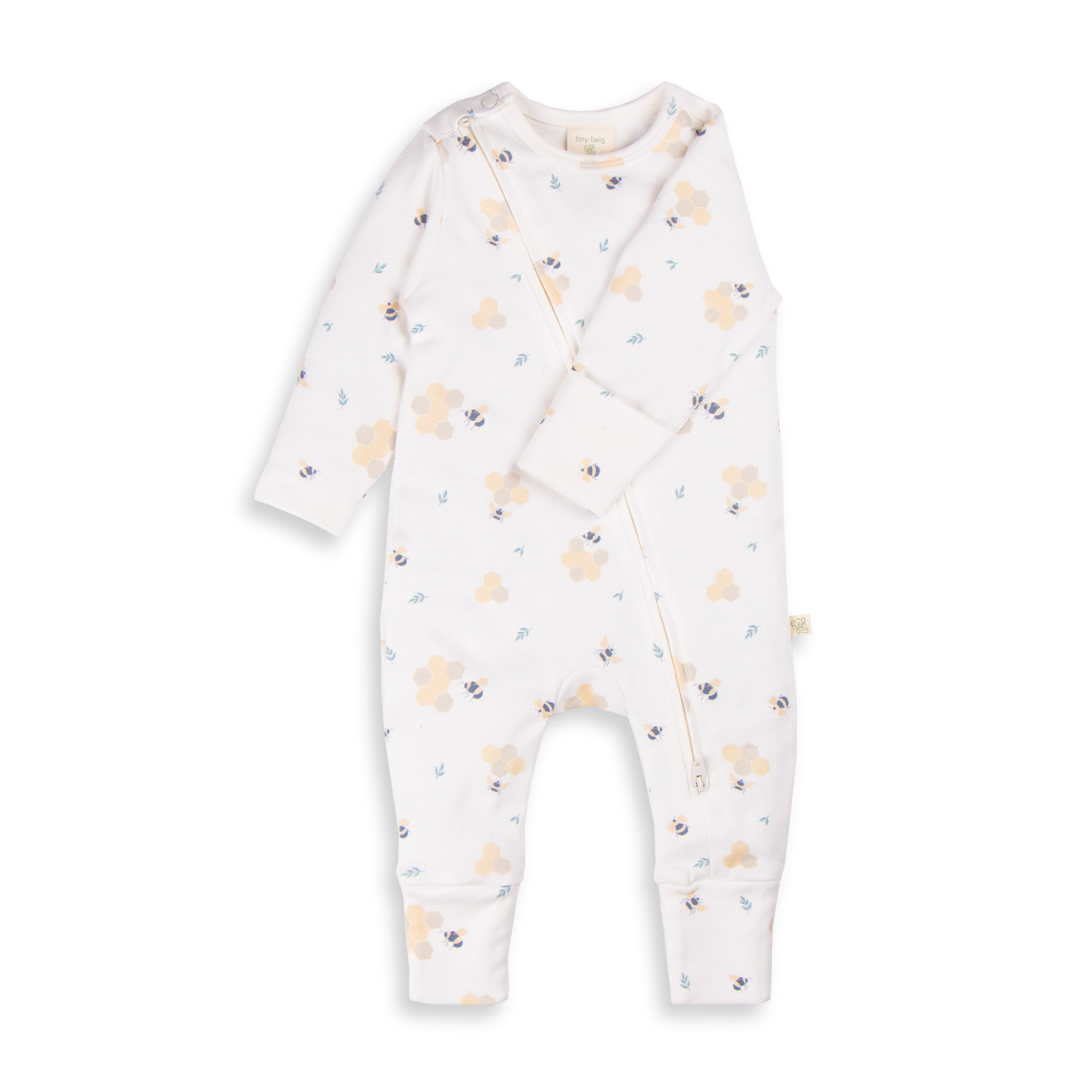 Tiny Twig Tiny Twig Zipsuit L/S Cotton Interlock Making Honey