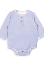 Tiny Twig Tiny Twig Bodysuit Henley L/S Cotton Interlock Indigo Stripes
