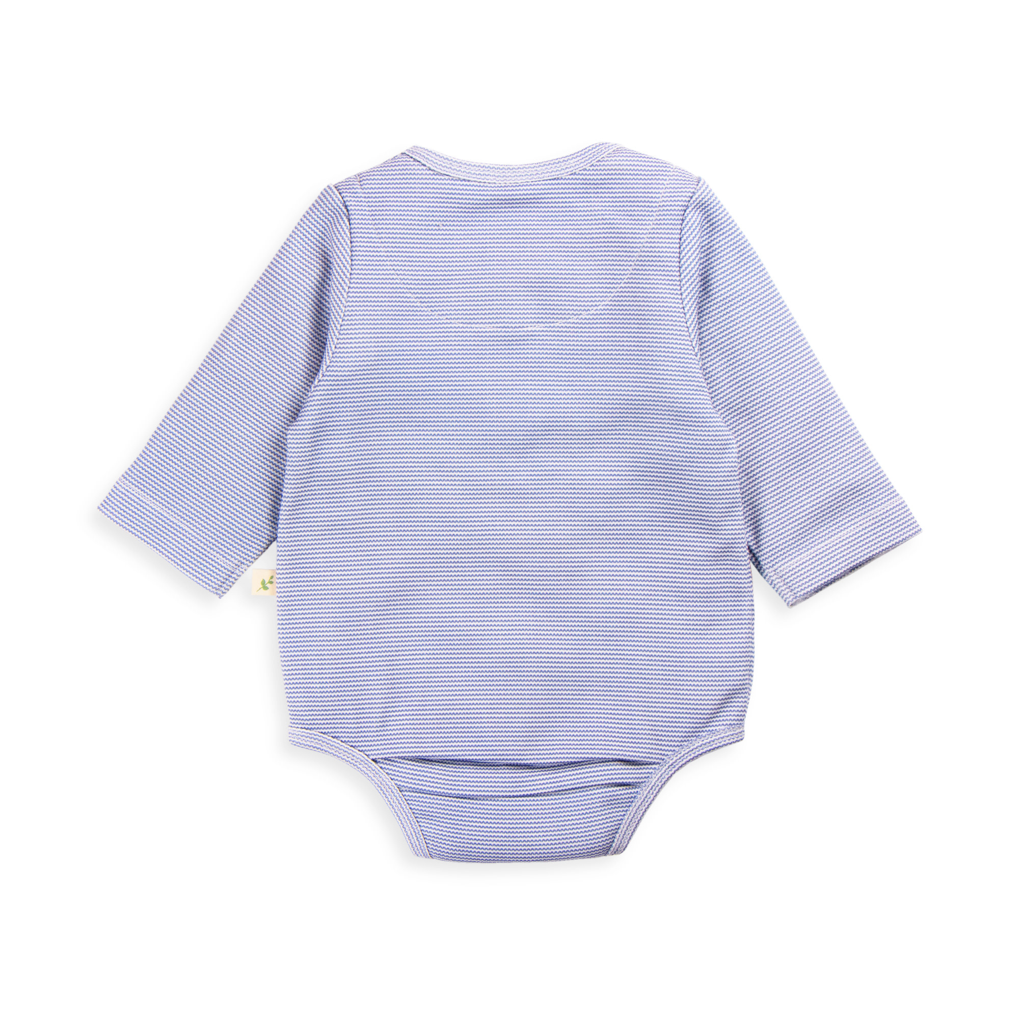 Tiny Twig Tiny Twig Bodysuit Henley L/S Cotton Interlock Indigo Stripes