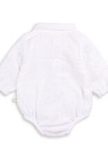 Tiny Twig Tiny Twig Polo Bodysuit Crinkle Muslin Snowwhite