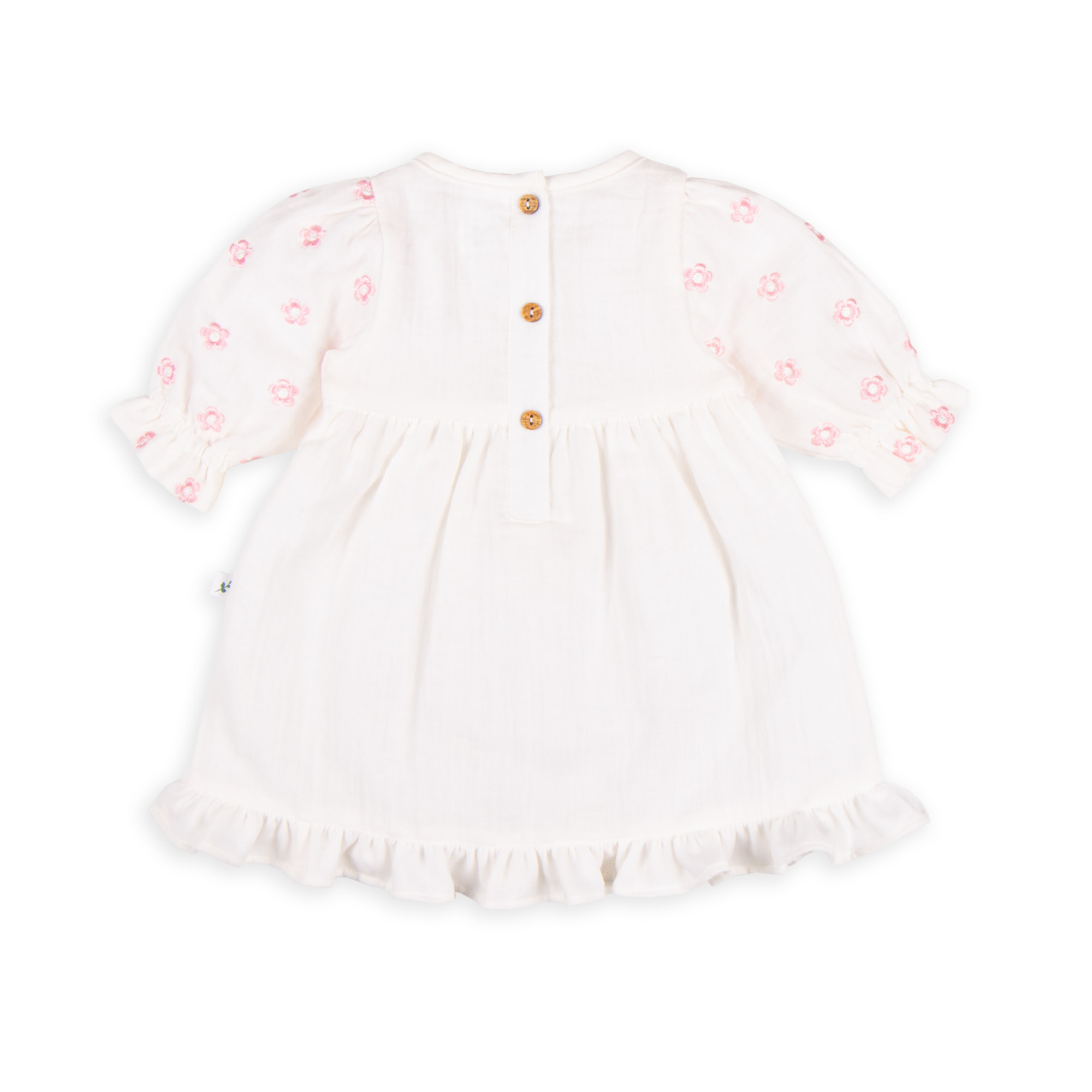 Tiny Twig Tiny Twig Embroidery Dress Crinkle Muslin Snowwhite