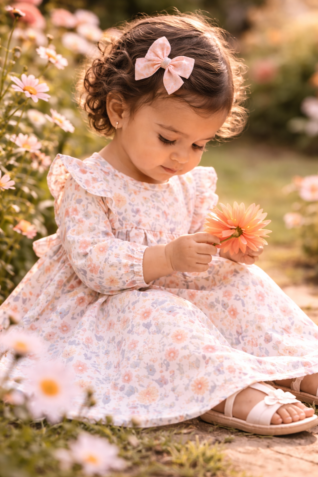 Tiny Twig Tiny Twig Frill Dress French Terry Cottage Garden