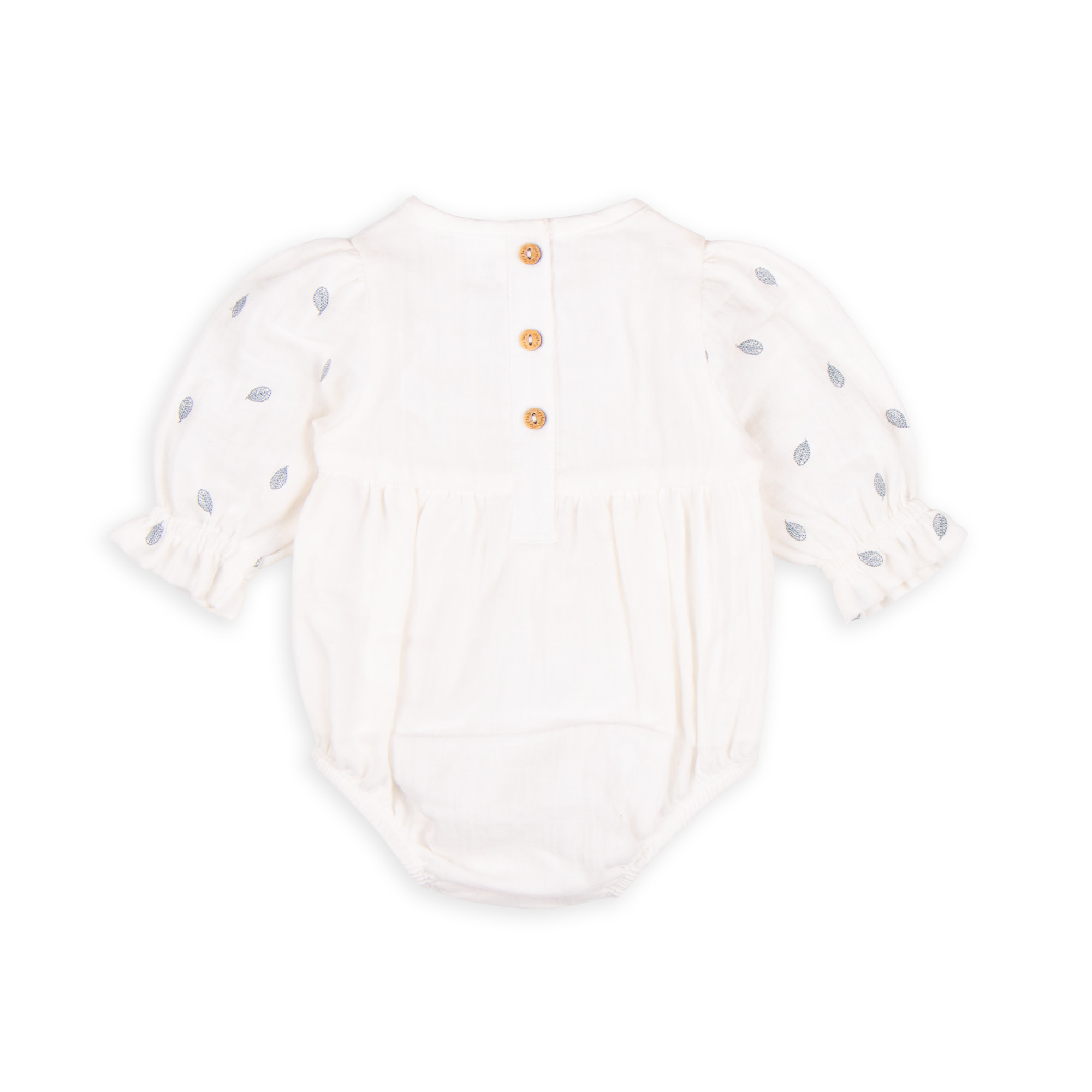 Tiny Twig Tiny Twig Bodysuit Embroidery Crinkle Muslin Snowwhite