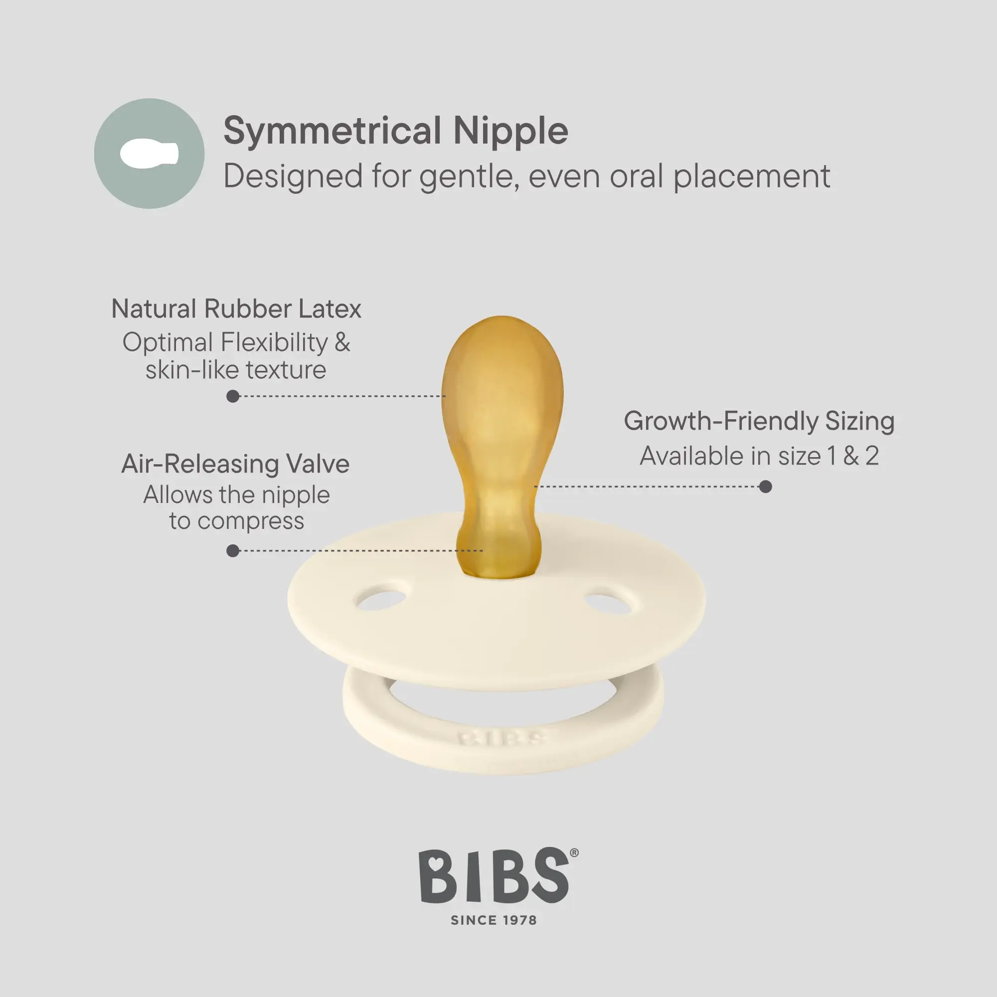 BIBS BIBS Symmetrical, Latex (2pk)