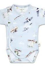 Snuggle Hunny Kids Snuggle Hunny Taking Flight Short Sleeve Organic Kimono Bodysuit