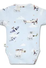 Snuggle Hunny Kids Snuggle Hunny Taking Flight Short Sleeve Organic Kimono Bodysuit