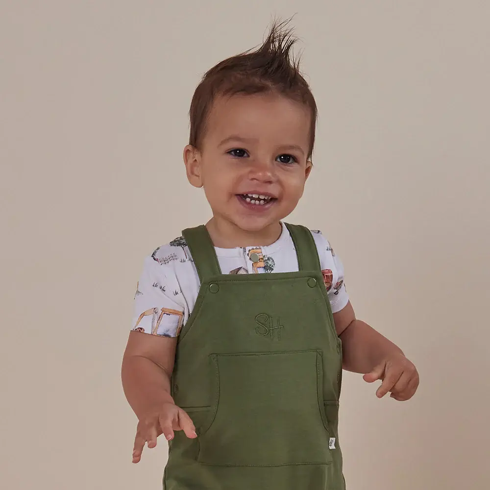 Snuggle Hunny Kids Snuggle Hunny Olive Organic Joey Overalls - Size 1