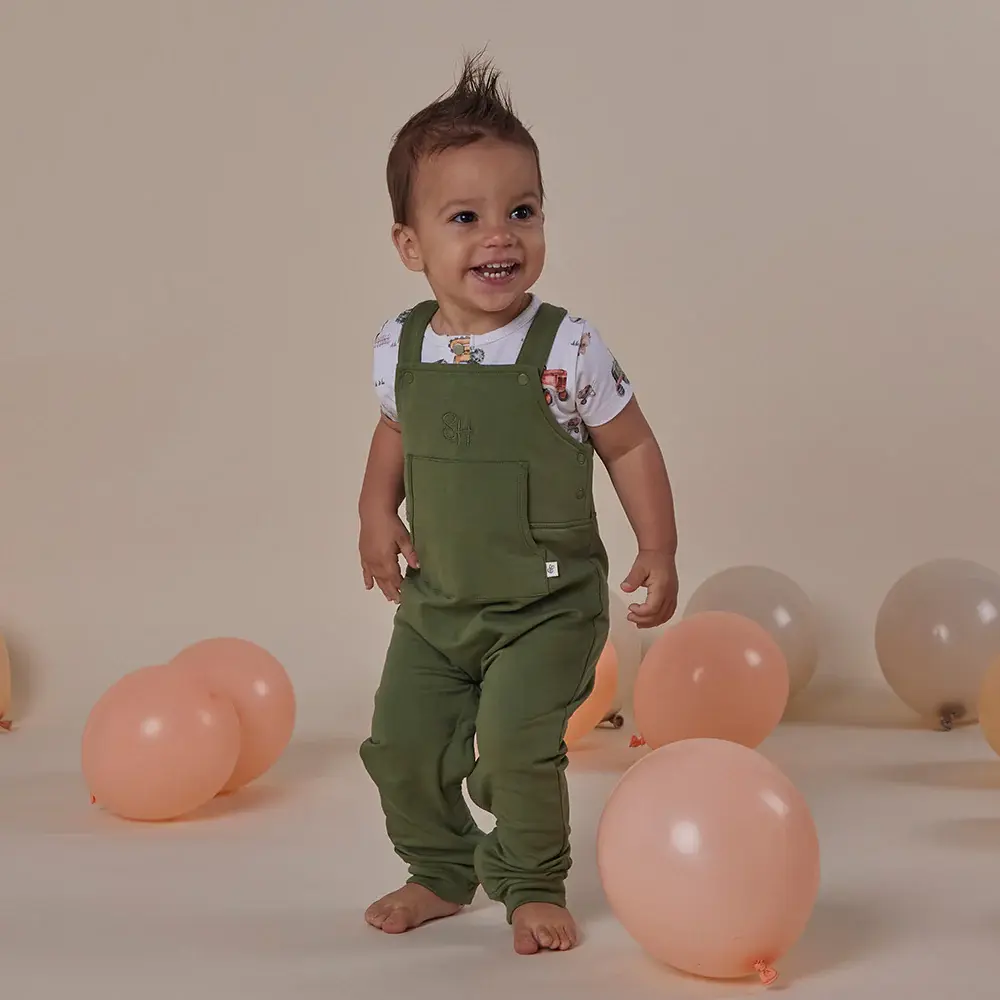 Snuggle Hunny Kids Snuggle Hunny Olive Organic Joey Overalls - Size 1