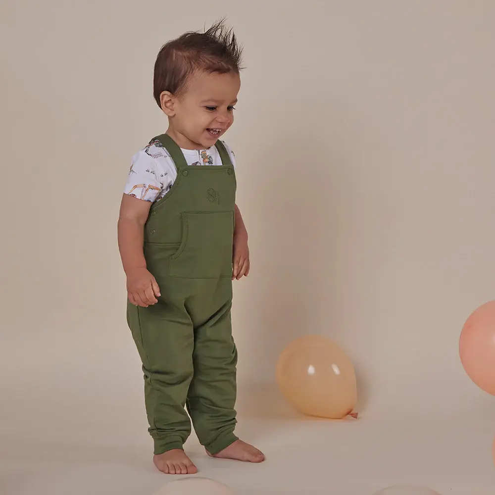 Snuggle Hunny Kids Snuggle Hunny Olive Organic Joey Overalls - Size 1