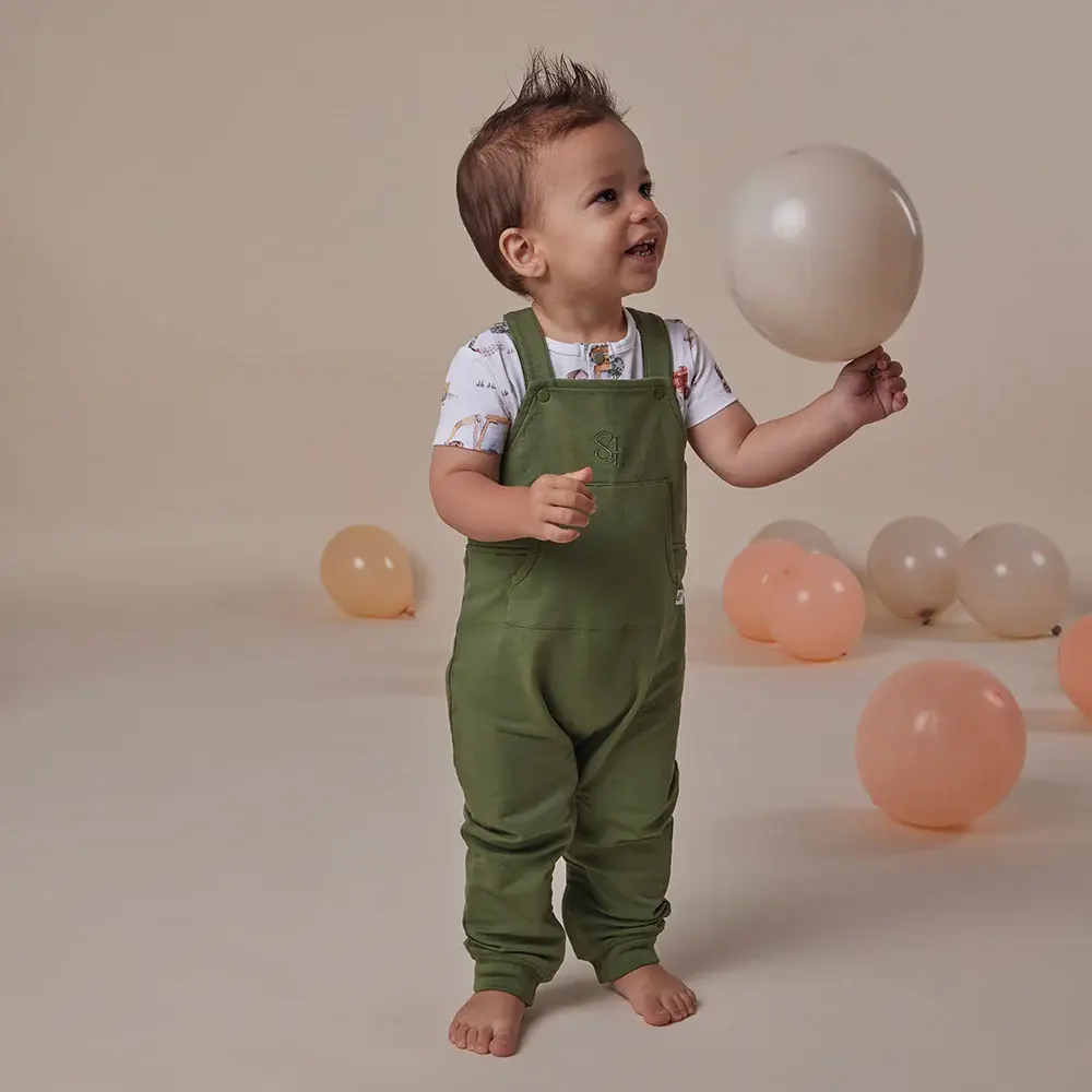 Snuggle Hunny Kids Snuggle Hunny Olive Organic Joey Overalls - Size 1