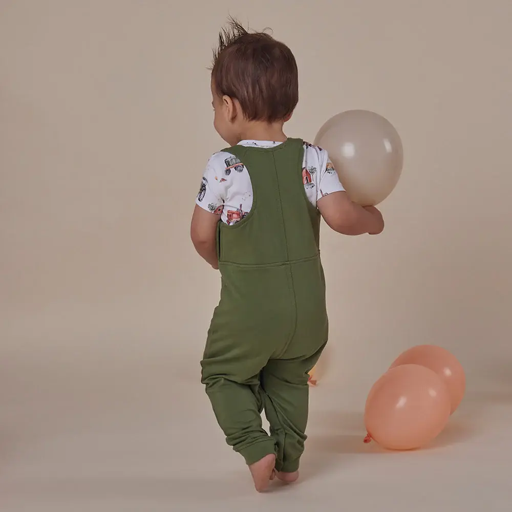 Snuggle Hunny Kids Snuggle Hunny Olive Organic Joey Overalls - Size 1