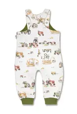 Snuggle Hunny Kids Snuggle Hunny Diggers & Tractors Organic Snuggle Overalls - Size 1
