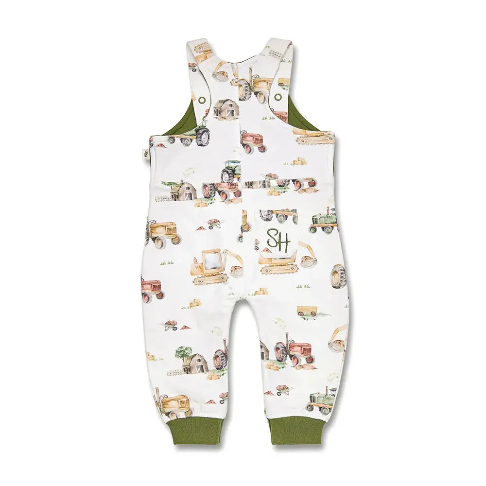Snuggle Hunny Kids Snuggle Hunny Diggers & Tractors Organic Snuggle Overalls - Size 1