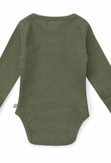 Snuggle Hunny Kids Snuggle Hunny Olive Long Sleeve Organic Bodysuit - Size 1