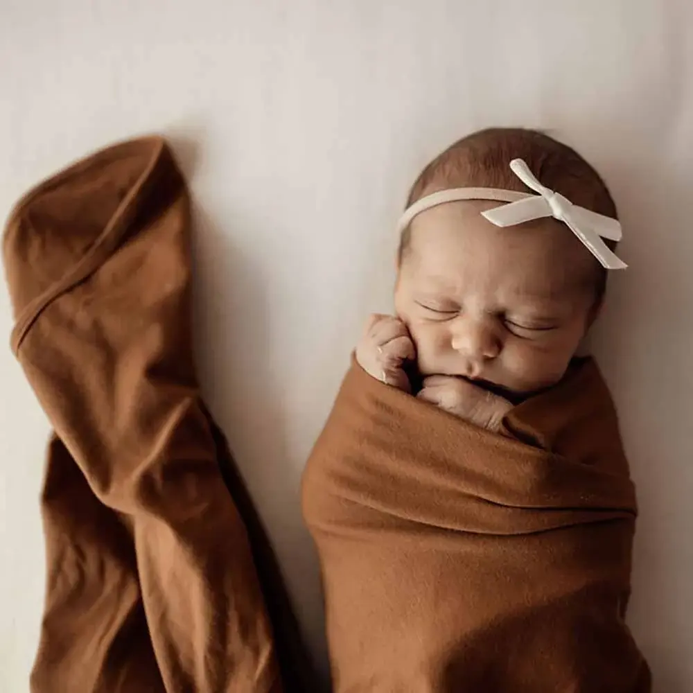 Snuggle Hunny Kids Snuggle Hunny Bronze Baby Jersey Wrap & Beanie Set