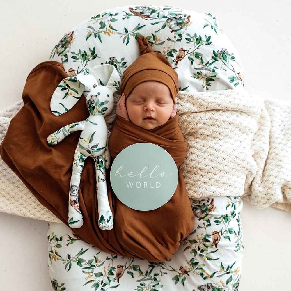 Snuggle Hunny Kids Snuggle Hunny Bronze Baby Jersey Wrap & Beanie Set