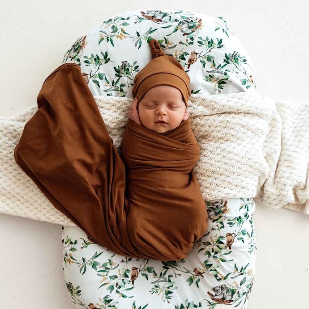 Snuggle Hunny Kids Snuggle Hunny Bronze Baby Jersey Wrap & Beanie Set