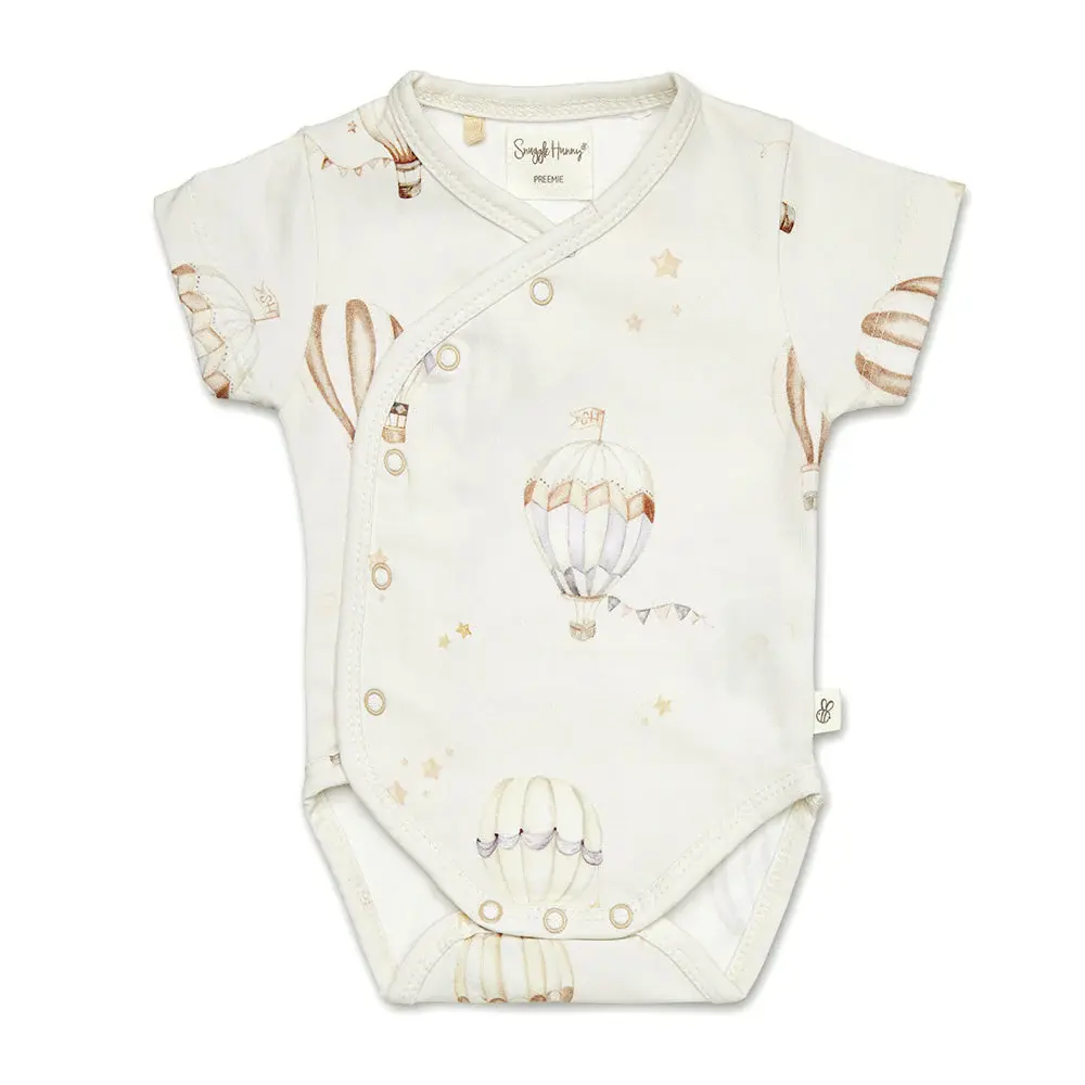 Snuggle Hunny Kids Snuggle Hunny Up & Away Short Sleeve Organic Kimono Bodysuit