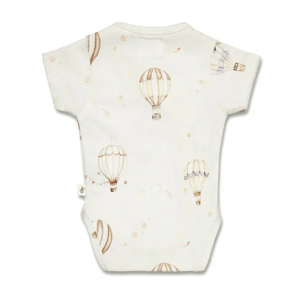 Snuggle Hunny Kids Snuggle Hunny Up & Away Short Sleeve Organic Kimono Bodysuit