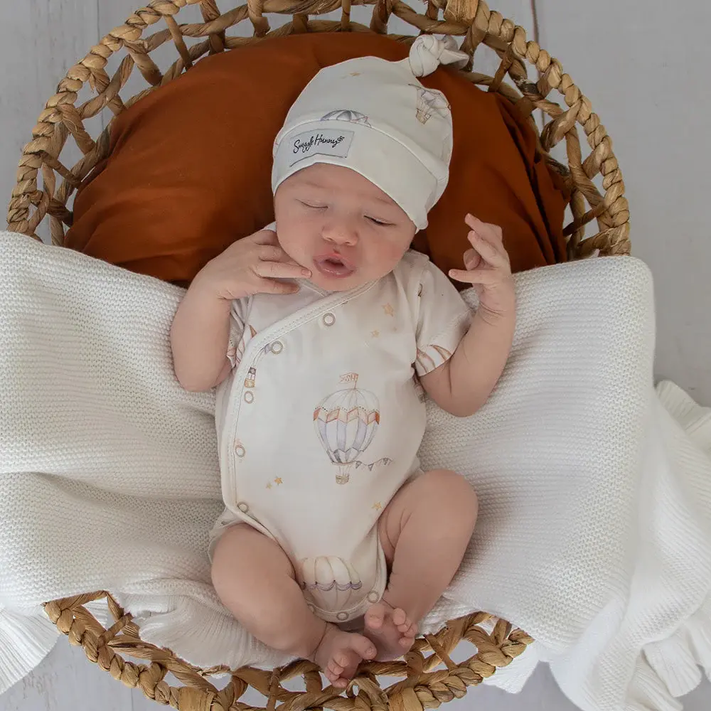 Snuggle Hunny Kids Snuggle Hunny Up & Away Short Sleeve Organic Kimono Bodysuit