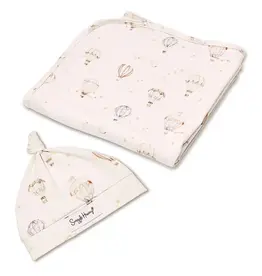 Snuggle Hunny Kids Snuggle Hunny Up & Away Organic Jersey Wrap & Beanie Set