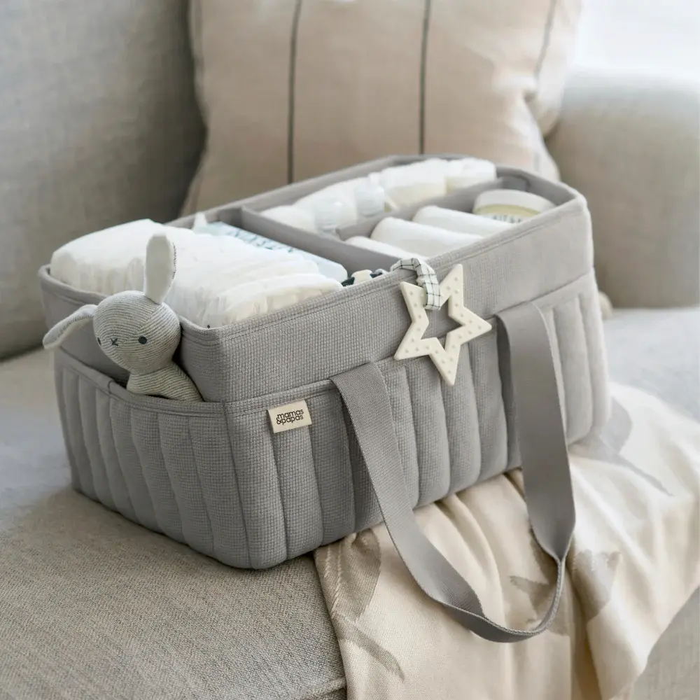 Mamas and Papas Mamas & Papas Nappy Caddy - Grey Waffle