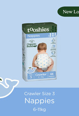 Tooshies Tooshies Organic Bamboo Nappies Size 3 Crawler 6-11kg 44pk