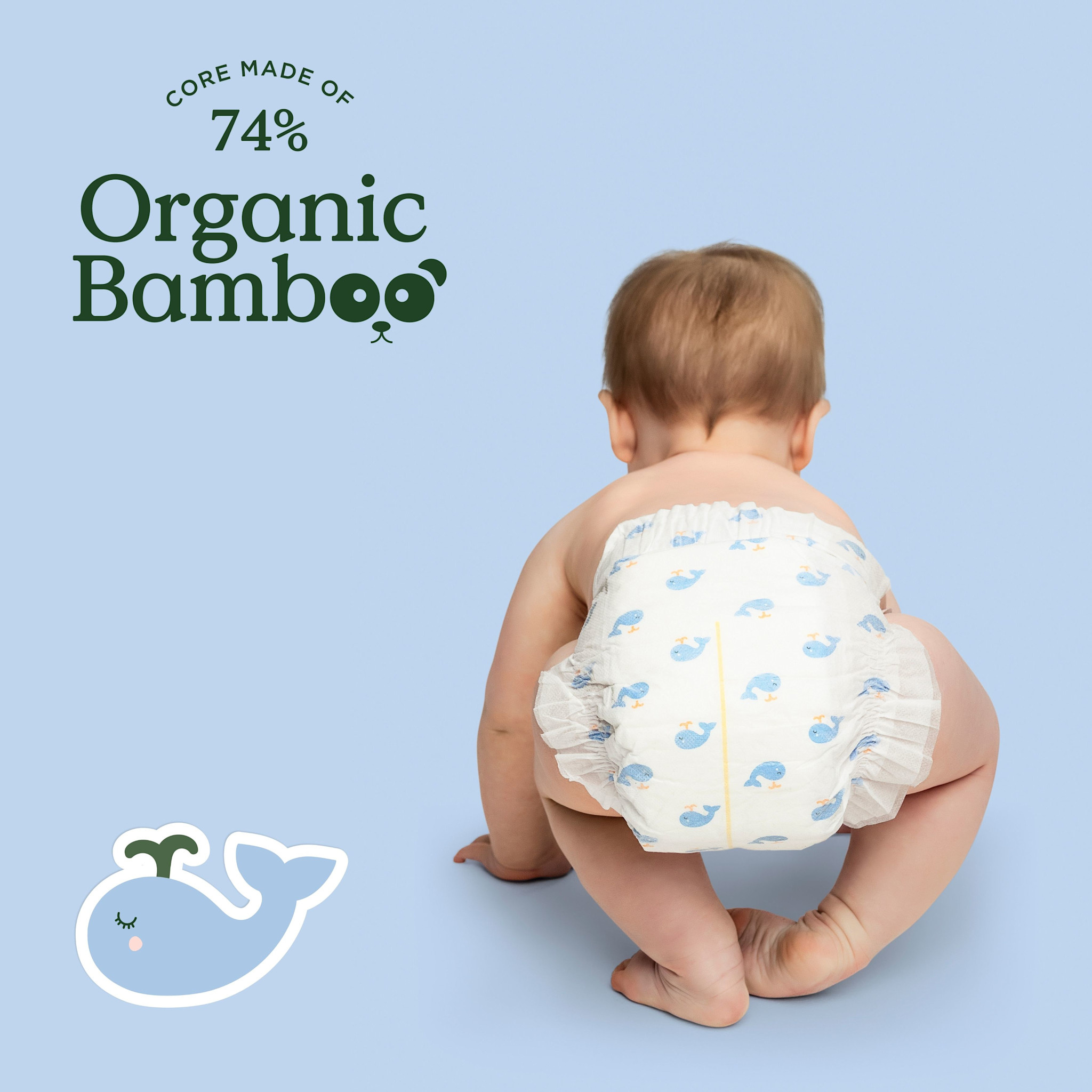 Tooshies Tooshies Organic Bamboo Nappies Size 3 Crawler 6-11kg 44pk