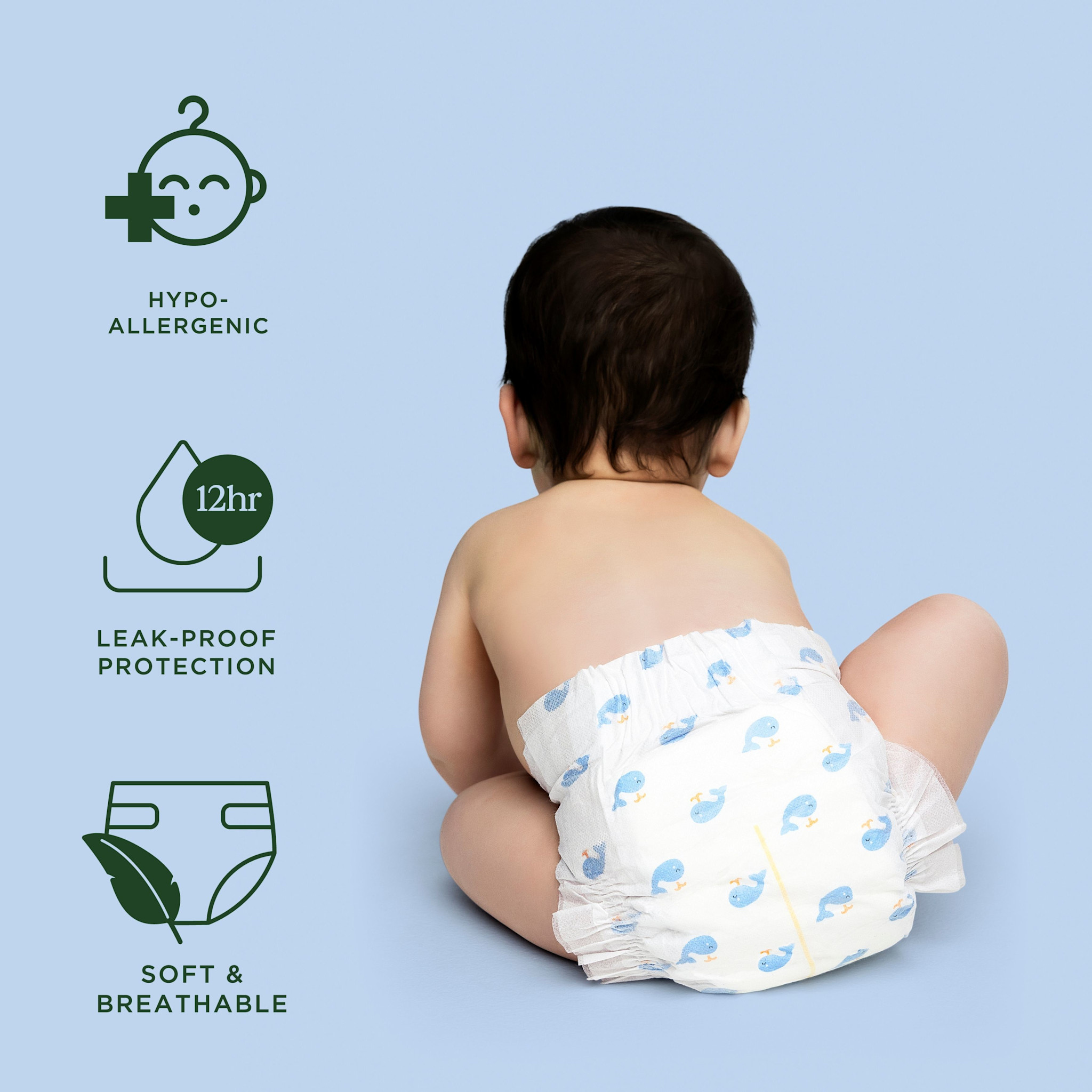 Tooshies Tooshies Organic Bamboo Nappies Size 3 Crawler 6-11kg 44pk