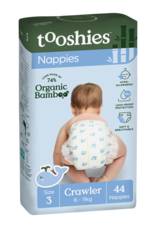 Tooshies Tooshies Organic Bamboo Nappies Size 3 Crawler 6-11kg 44pk