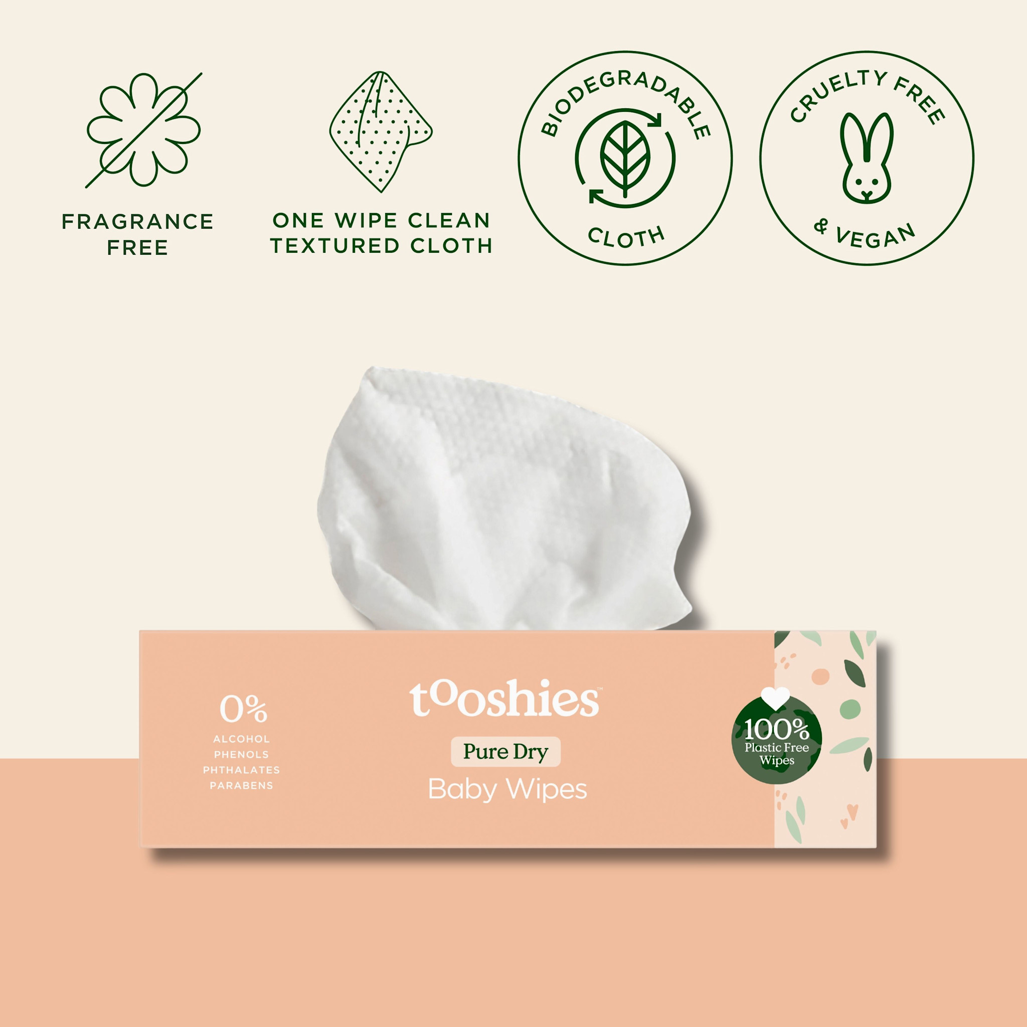 Tooshies Tooshies ECO Dry Wipes 70pk