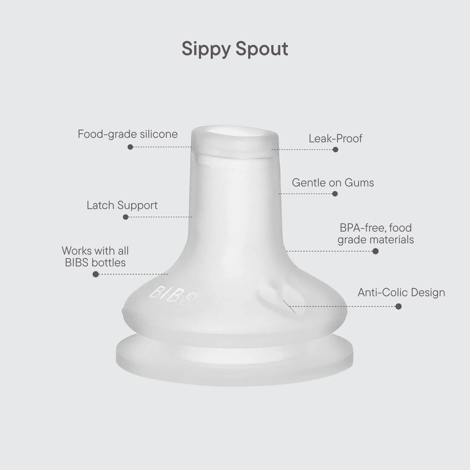 BIBS BIBS Sippy Bottle Spout 2 Pack Silicone