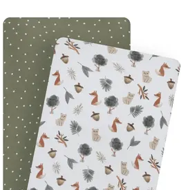 Living Textiles Living Textiles 2-pack Jersey Cradle Fitted Sheet Forest Retreat