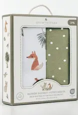 Living Textiles Living Textiles 2-pack Jersey Cradle Fitted Sheet Forest Retreat