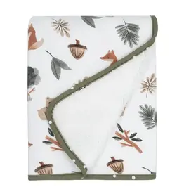 Living Textiles Living Textiles Jersey/Sherpa Pram Blanket Forest Retreat