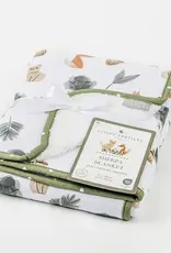 Living Textiles Living Textiles Jersey/Sherpa Pram Blanket Forest Retreat