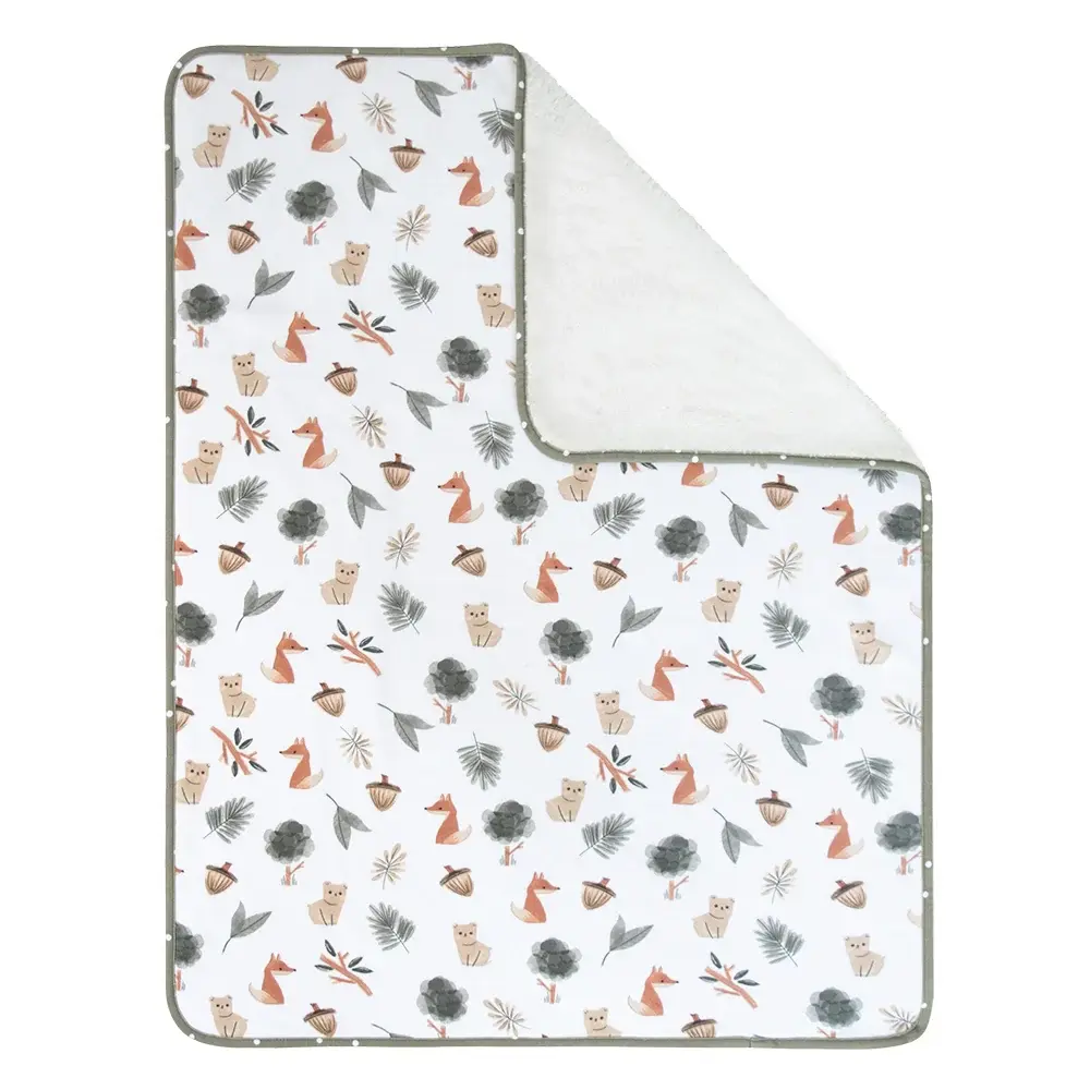Living Textiles Living Textiles Jersey/Sherpa Pram Blanket Forest Retreat