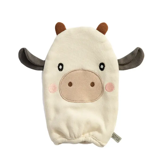 Living Textiles Living Textiles Bath Mitt - Tractor Ride/Cow
