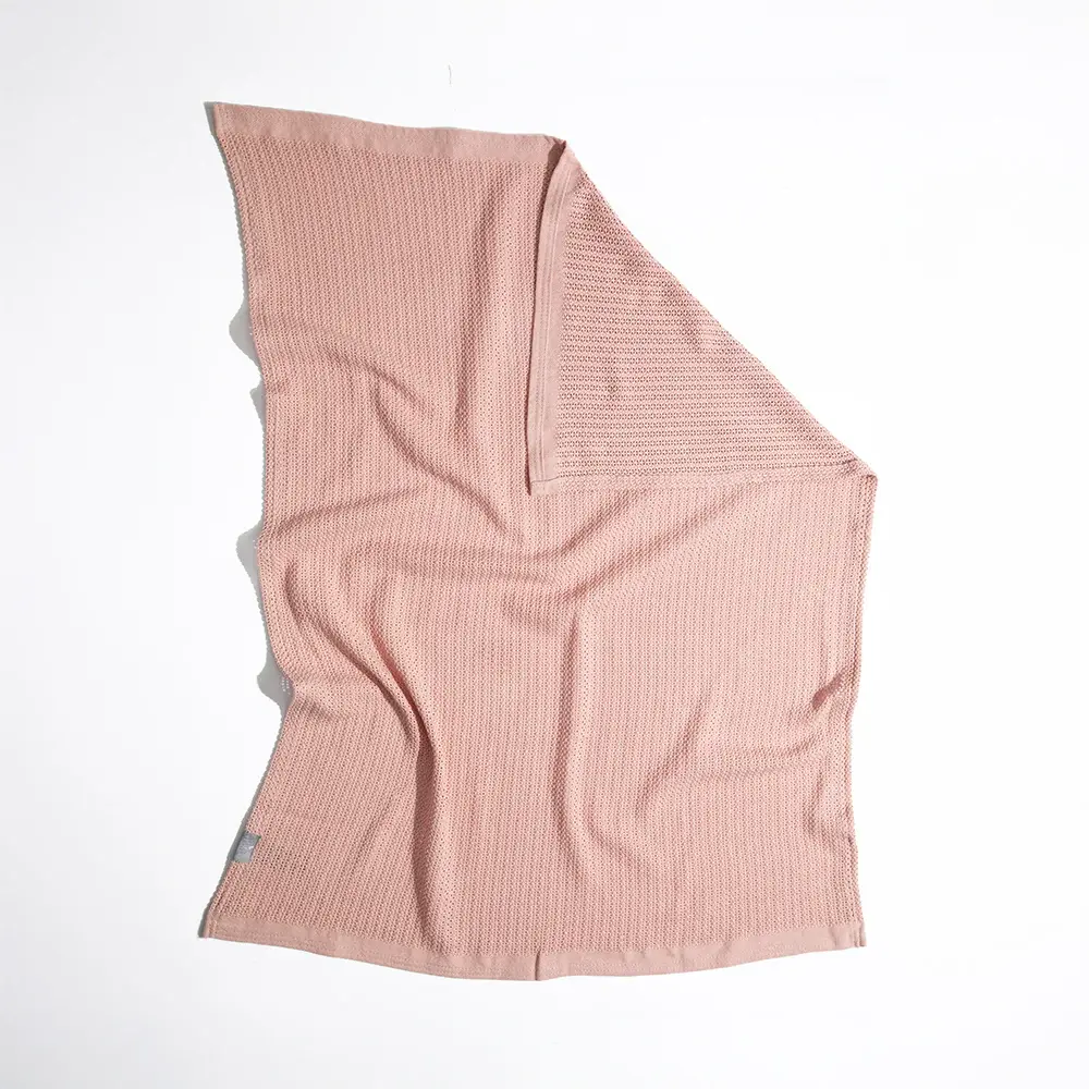 Living Textiles Living Textiles Cotton Cellular Blanket - Dusty Pink