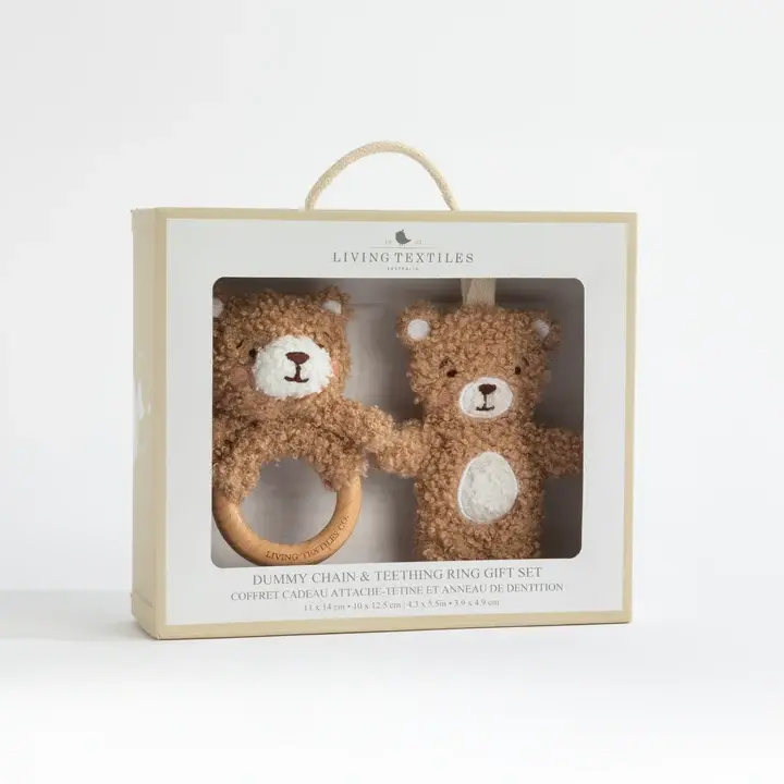 Living Textiles Living Textiles Teething Ring & Dummy Chain Gift Set