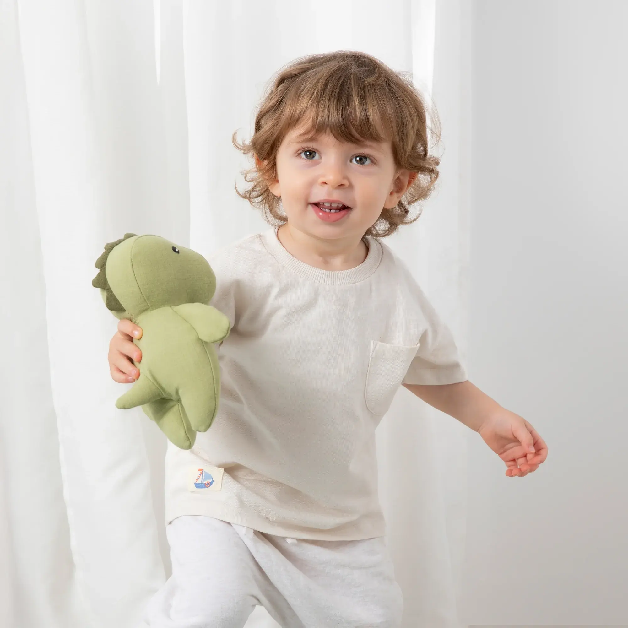 Living Textiles Living Textiles Small Linen Animal - Dennis the Dinosaur