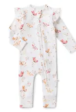 Snuggle Hunny Kids Snuggle Hunny Butterfly Organic Snugglesuit Convertible Romper with frill