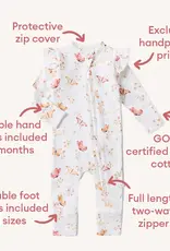 Snuggle Hunny Kids Snuggle Hunny Butterfly Organic Snugglesuit Convertible Romper with frill