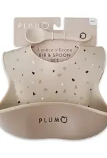 Plum Plum 3 Piece Silicone Bib and Spoon Set