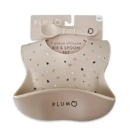 Plum Plum 3 Piece Silicone Bib and Spoon Set