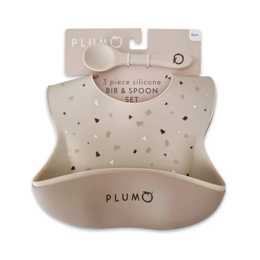Plum Plum 3 Piece Silicone Bib and Spoon Set