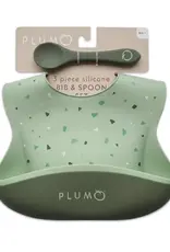 Plum Plum 3 Piece Silicone Bib and Spoon Set