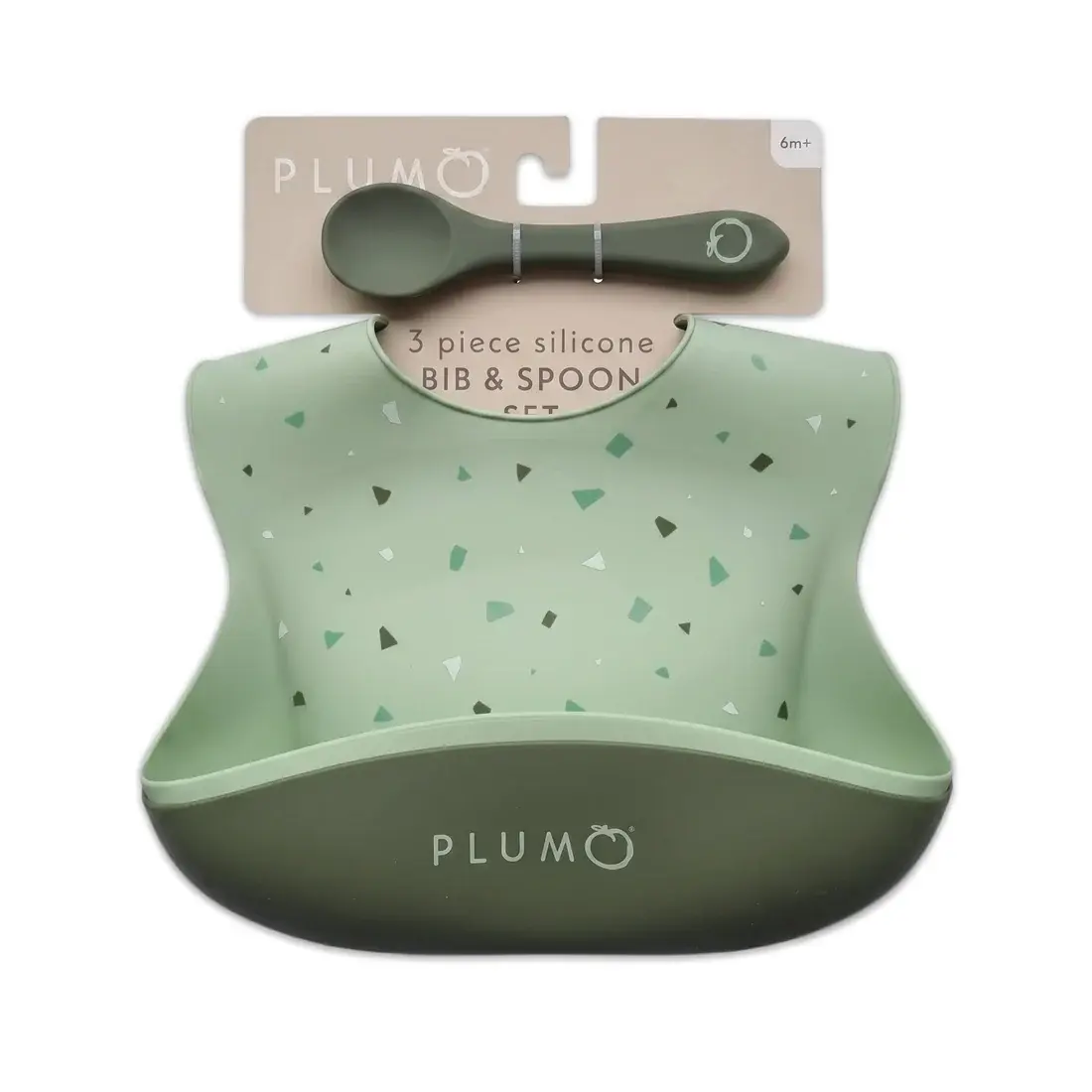 Plum Plum 3 Piece Silicone Bib and Spoon Set