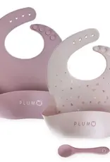Plum Plum 3 Piece Silicone Bib and Spoon Set