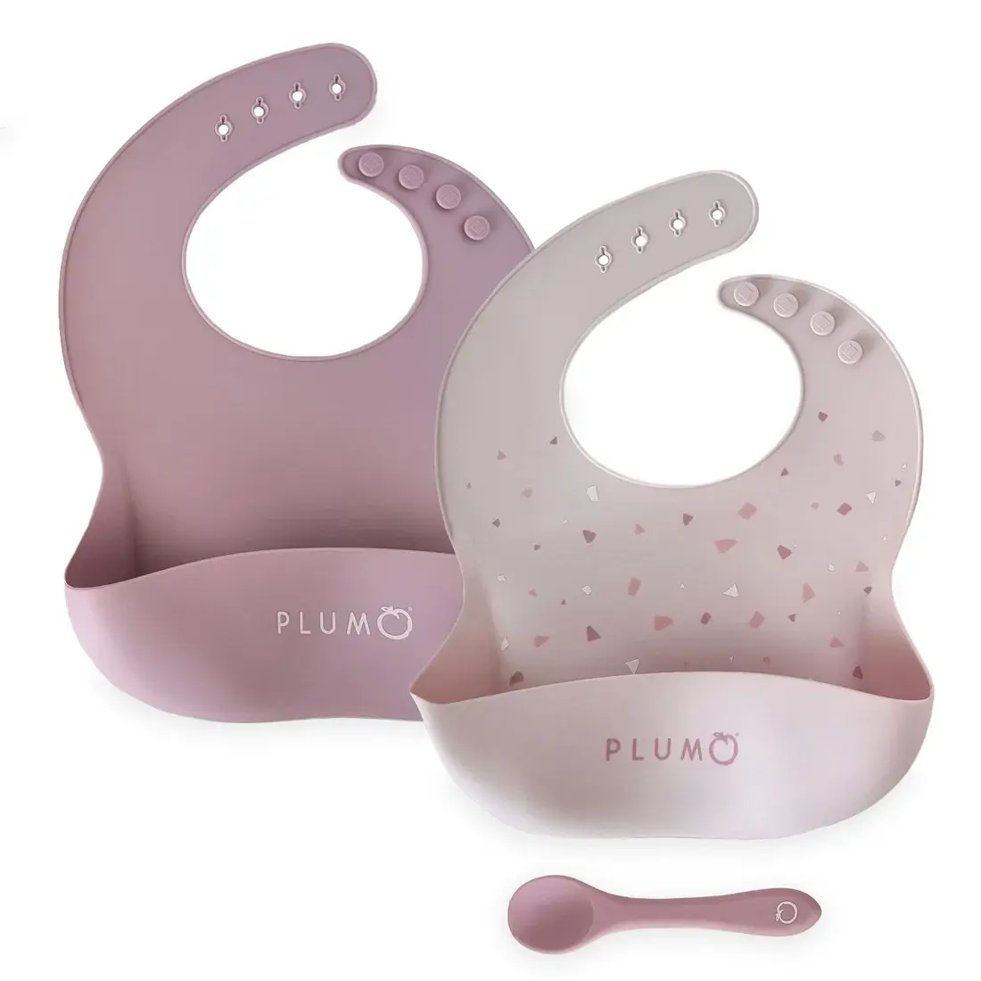 Plum Plum 3 Piece Silicone Bib and Spoon Set